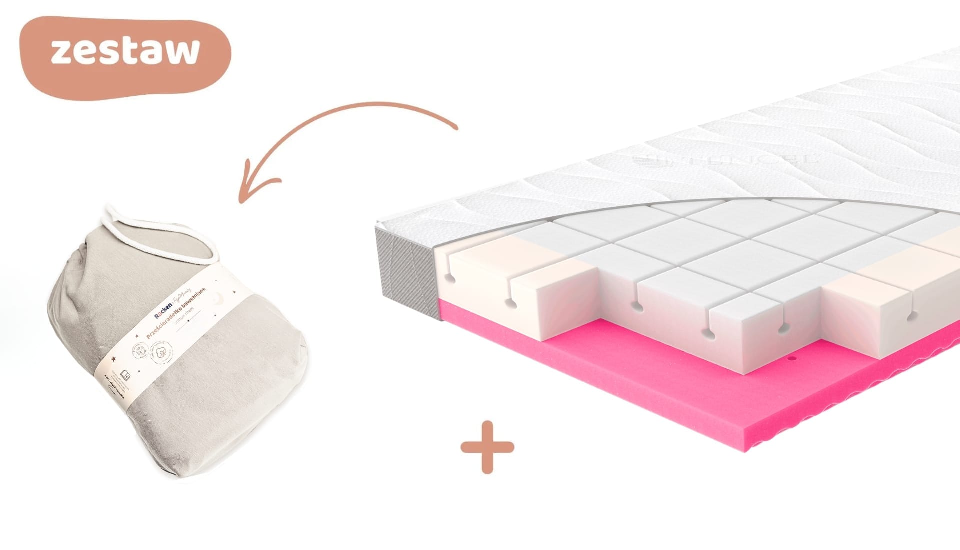 Materac Baby + Prześcieradło