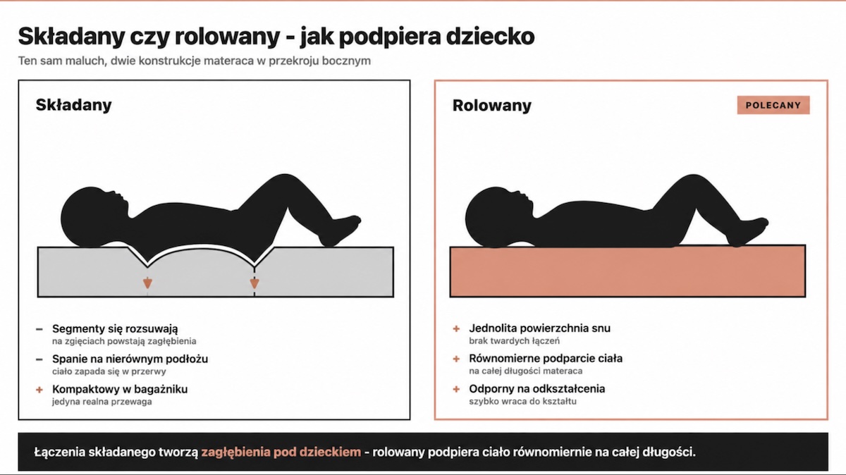 Składany czy rolowany materac turystyczny dla dziecka
