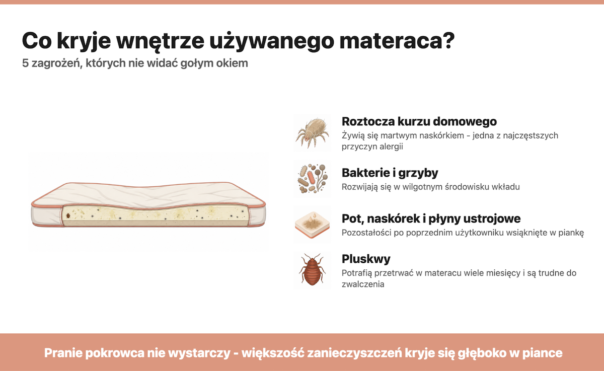 Co kryje wnętrze używanego materaca